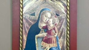 La virgen y el niño, enmarcado