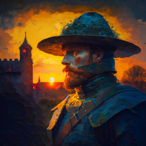 Atardecer, Montoya JV, acrílico sobre lienzo, 70x70 cm, con certificado