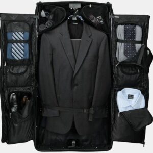 Maletín de viaje, porta trajes hombre, cuero