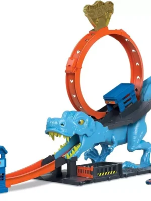 Pistas de carros Hot Wheels toy car track set city T-Rex