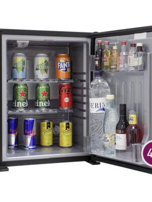 Minibar refrigerada, 40 lt, cubierta en madera